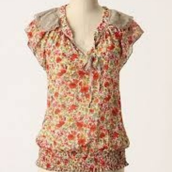 Anthropologie Tops - Anthropologie Tiny Poppy Meadows Size M